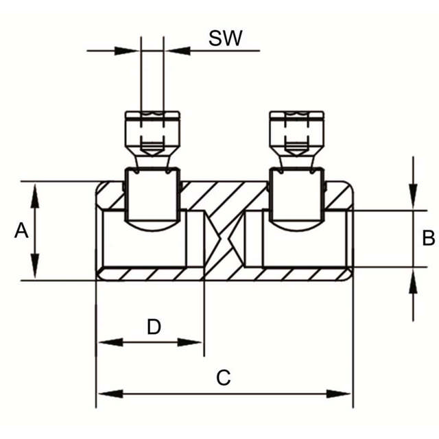 Raccords à vis en aluminium avec paroi