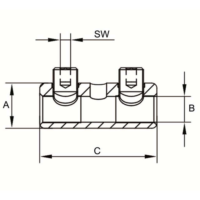 Manchons à vis en aluminium sans paroi