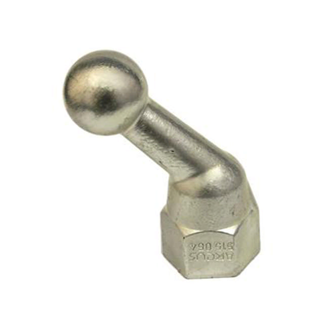 Point fixe à boule avec taraudage, coudé 45°