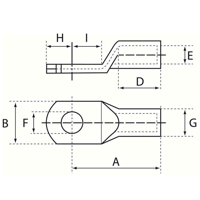 Souliers de câble standard sans trou d'inspection, Cu