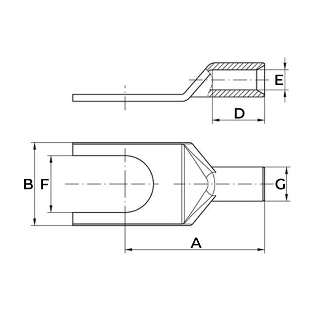 Souliers de câble à fourche, nickel