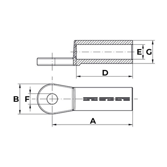 Souliers de câble selon DIN, Al