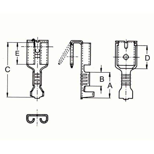 Fiches plates femelles, type multiple