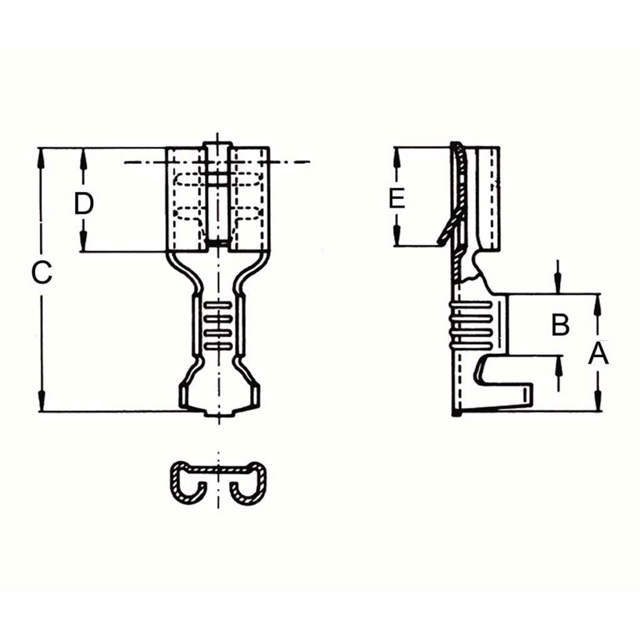 Fiches plates femelles avec loquet de verrouillage