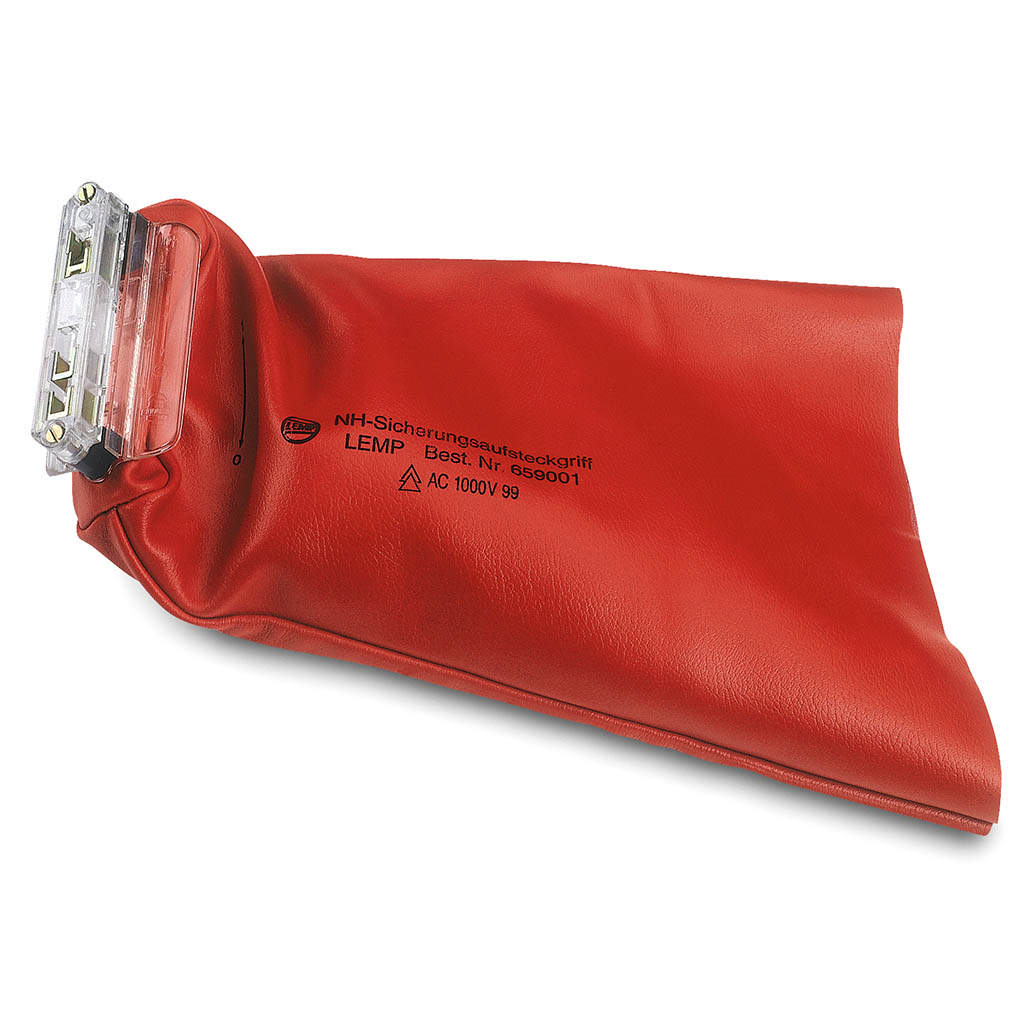 Manche à fusibles avec manchette en cuir