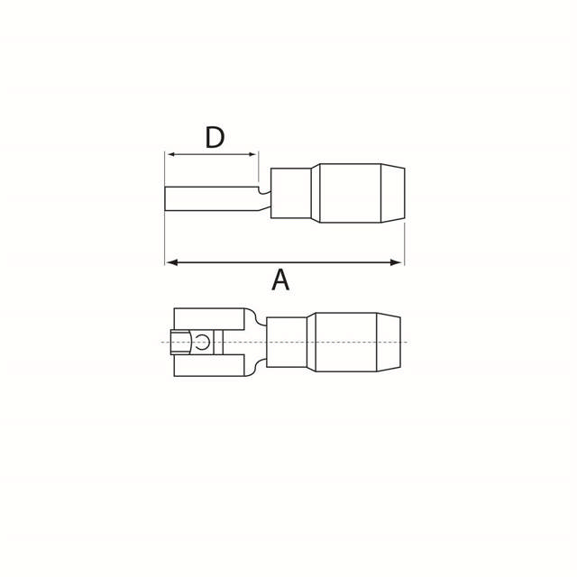 Fiches plates femelles, laiton étamé