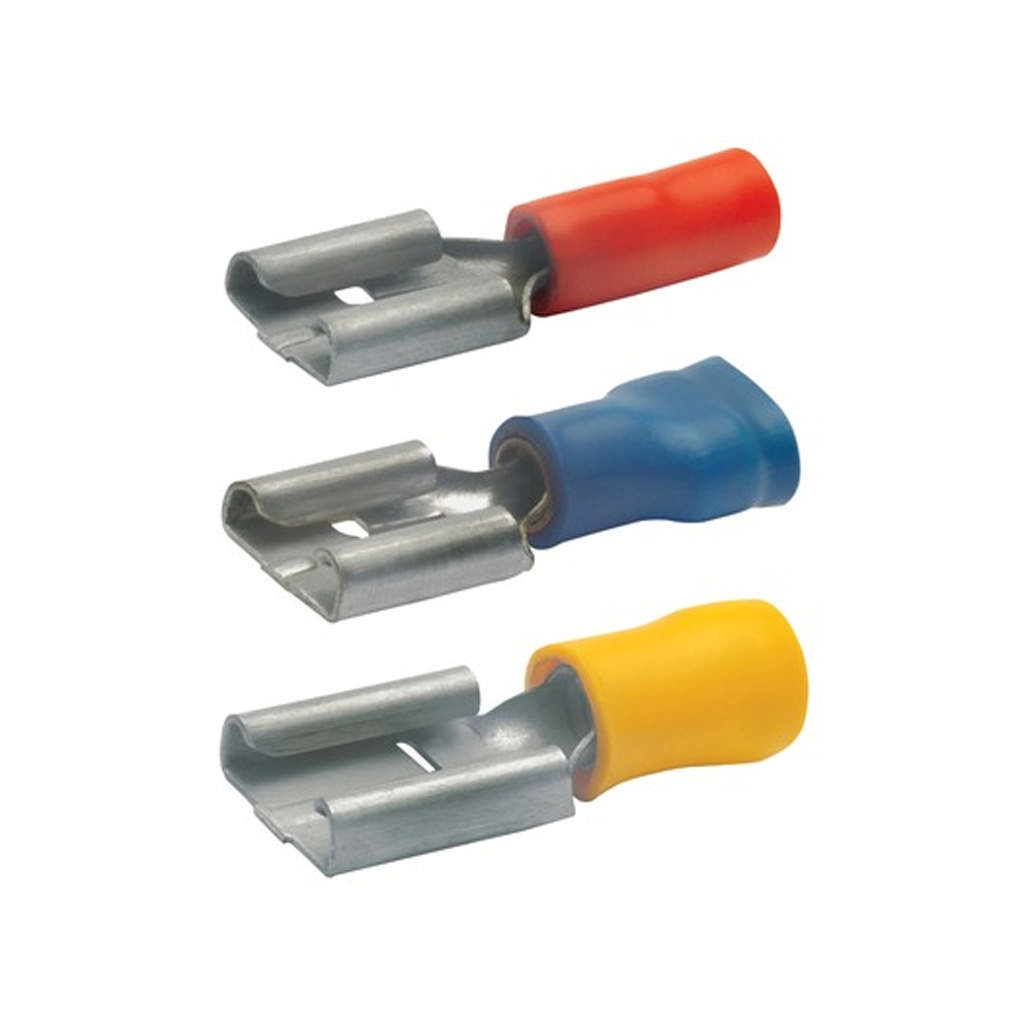 Fiches plates femelles, laiton étamé