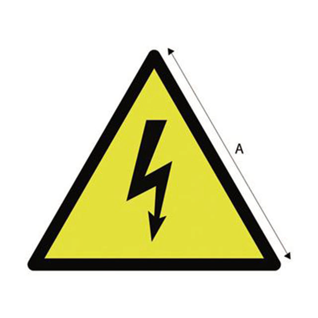 Autocollant triangle de signalisation avec symbole éclair