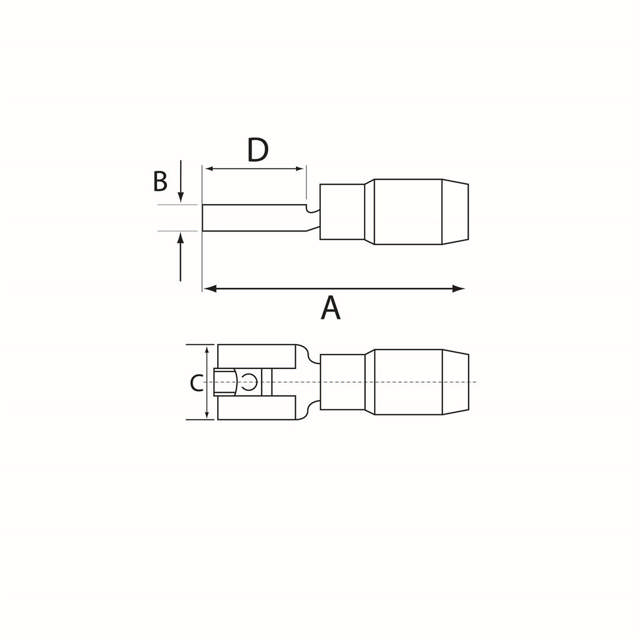 Fiches plates femelles, bronze étamé