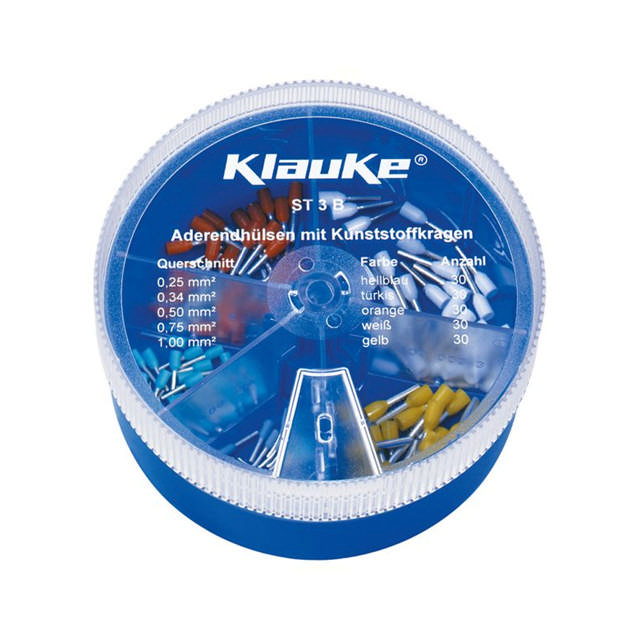 ST3B - Assortiment de douilles isolées 0.25 - 1mm², DIN 46228, couleurs Allemand
