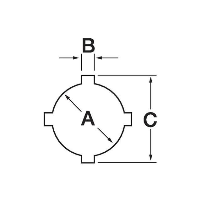 Emporte-pièce rond avec quatre ergots anti-rotation - complet