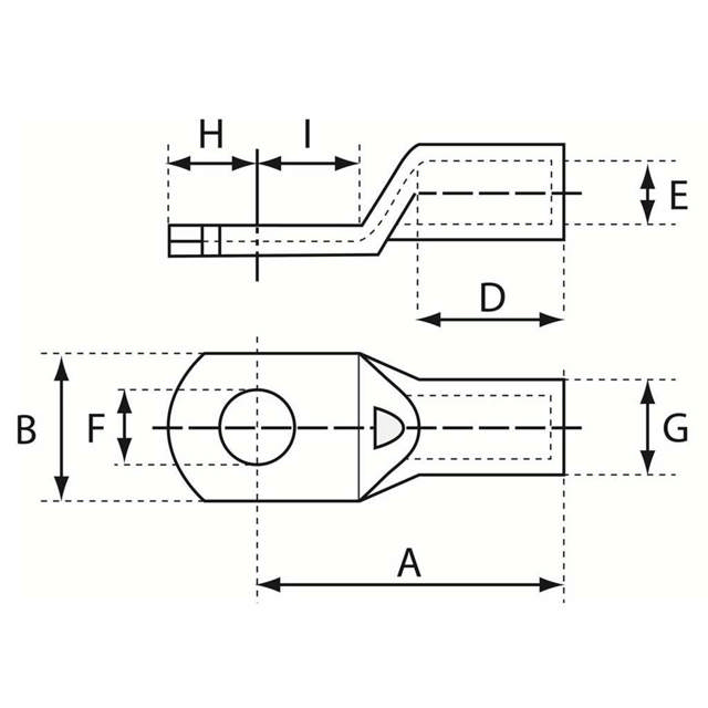 Souliers de câble standard pour conducteurs plein, Cu