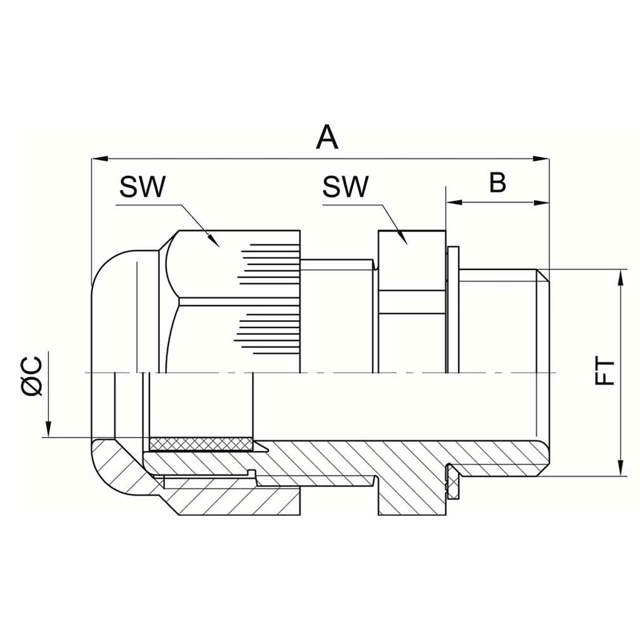 JB - Presse-étoupe - avec joint à découper - PERFECT - M - IP68
