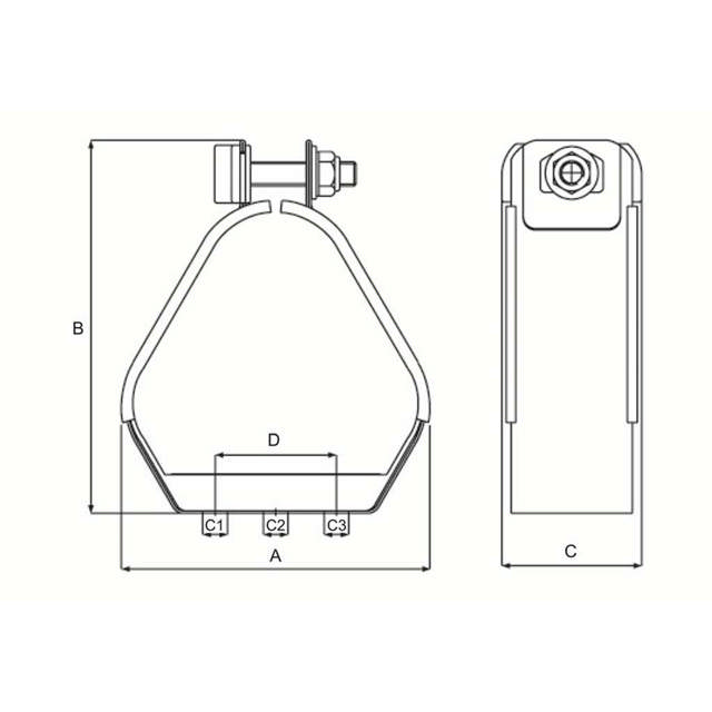 Clames ‘VULCAN+’ pour 1 câble et câbles en trèfle
