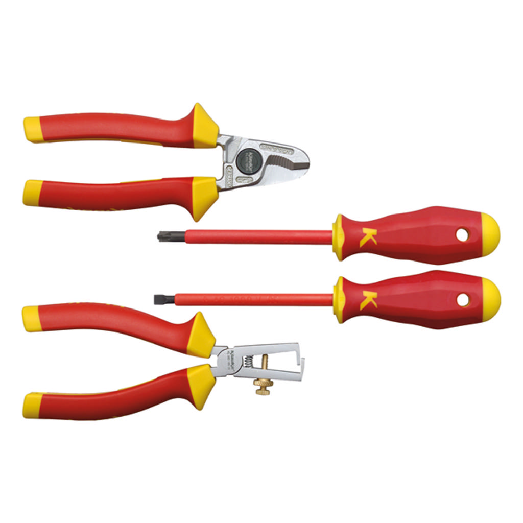 Jeu de pinces et tournevis VDE, 4 pièces