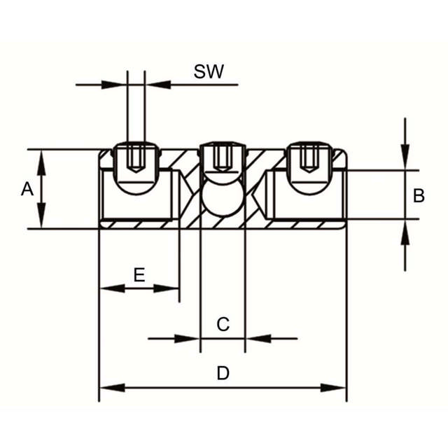 Manchons à vis en aluminium avec trou de dérivation