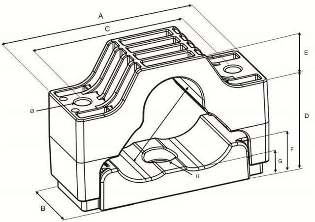 Clames en formation trèfle pour câbles, type TRI Trefoil