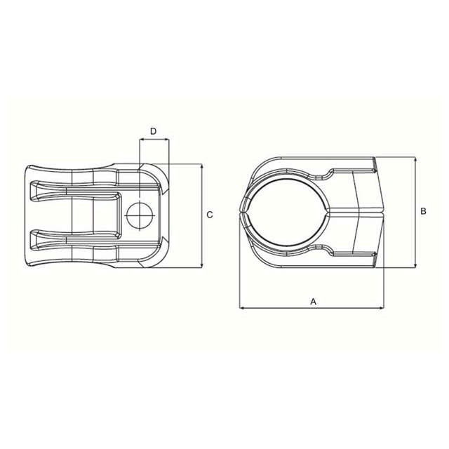 Clames de serrage 1F avec un point de fixation (Non-métallique)