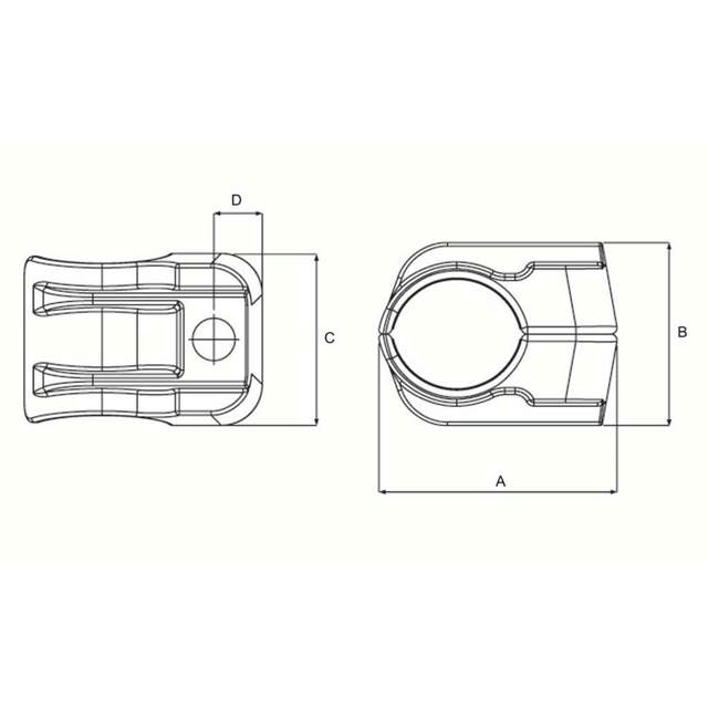 Clames de serrage 1F avec un point de fixation (Non-métallique)