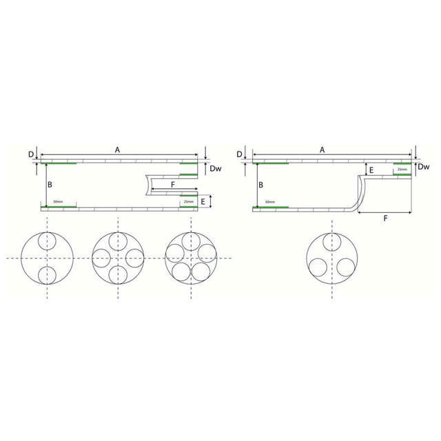 Pièce de dérivation avec colle, basse tension, 4 conducteurs