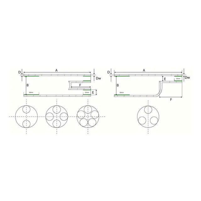 Pièce de dérivation avec colle, basse tension, 5 conducteurs