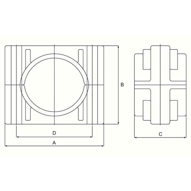 Clames de serrage 2F avec deux points de fixation (Non-métallique)