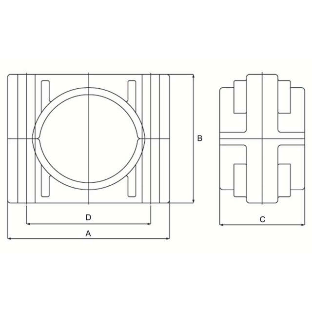 Clames de serrage 2F avec deux points de fixation (Non-métallique)