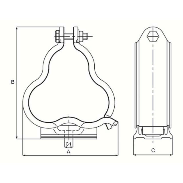 ALPHA Clames en aluminium avec base polymère