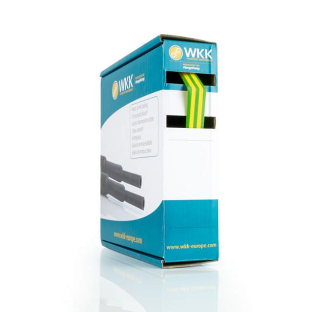 Gaines thermorétractables H-2F(YG) 3:1 jaune/vert, minibox