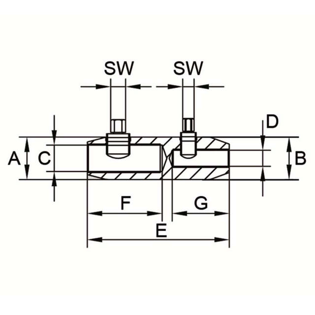 Manchons à vis en aluminium, excentrique avec connecteurs de réduction