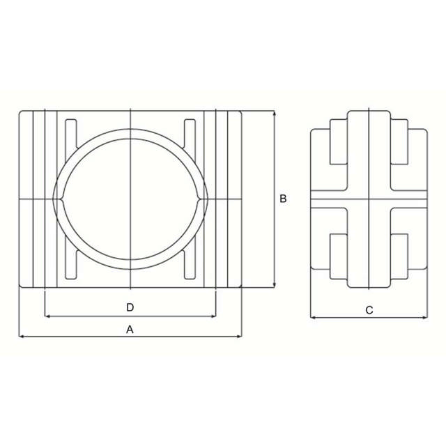 Clames de serrage 2F avec deux points de fixation (Non-métallique)