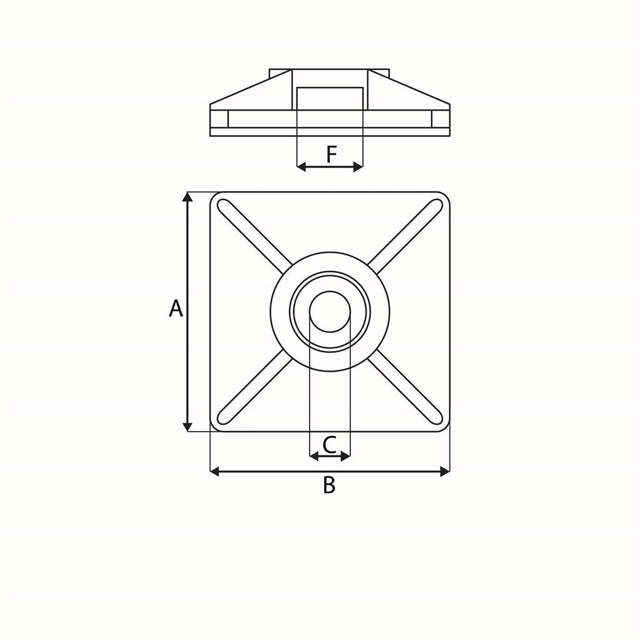 Embases adhésives pour collier de serrage en plastique