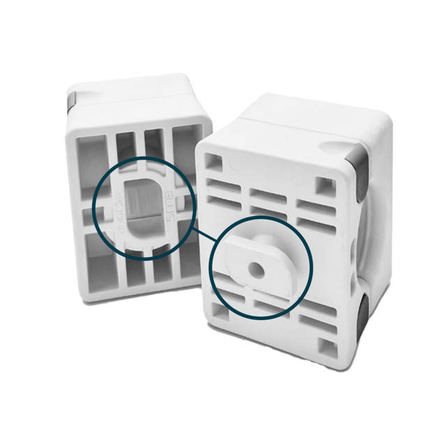 Clames pour fixation sans écrou avec pied rotatif