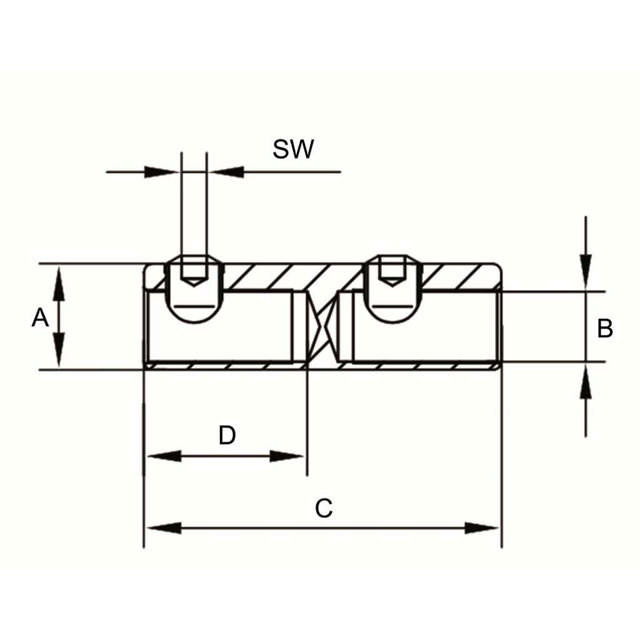 Manchons à vis en aluminium avec paroi
