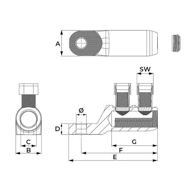 Soulier à vis avec écrou ammovible