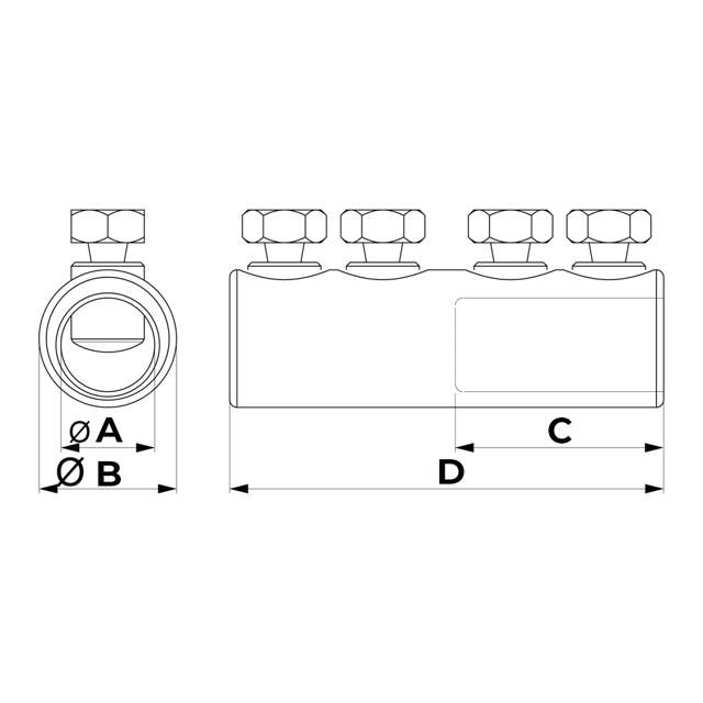 Manchons à vis en aluminium
